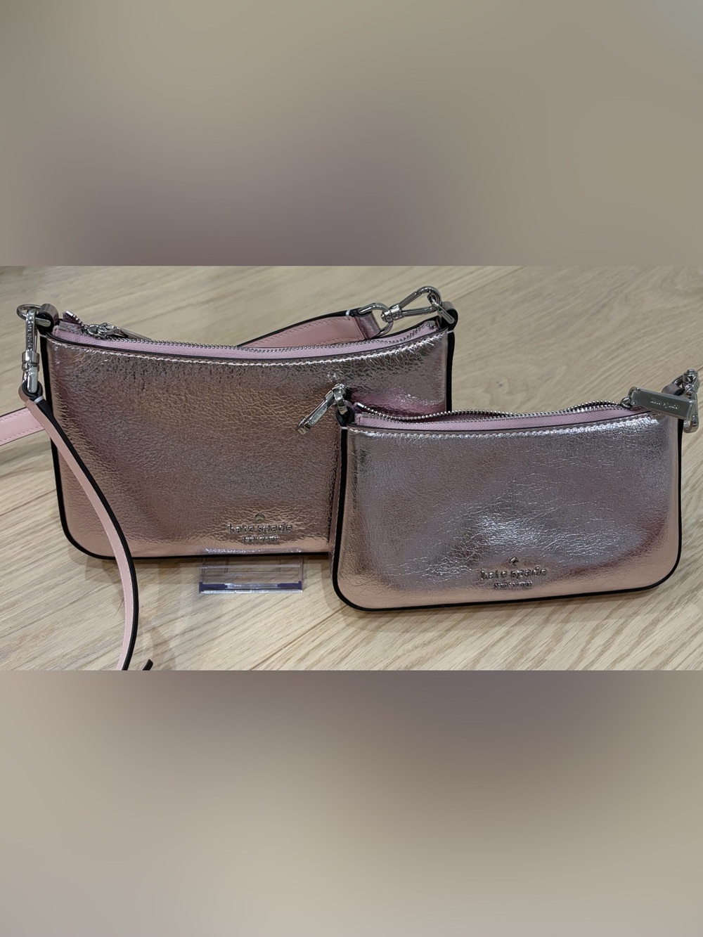 kate spade Metallic Rose Gold Wristlet Duo